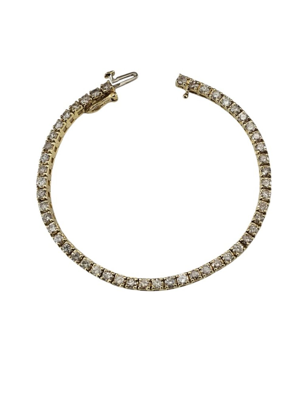 14K Yellow Gold Diamond Tennis Bracelet #24988